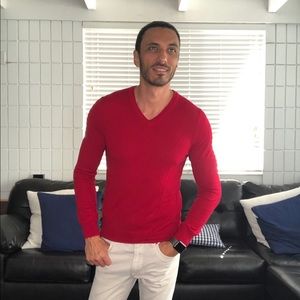 V-neck merino wool sweater